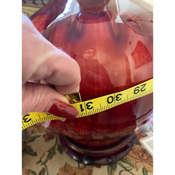 Vase, XL, 16”T, Yabian Chinese Flambé Drip Glaze, Red,Purple,Green,VTG*Rare* - Picture 15 of 16